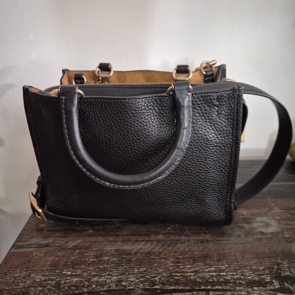 Coach Rogue 25 In Black Pebbled Leather